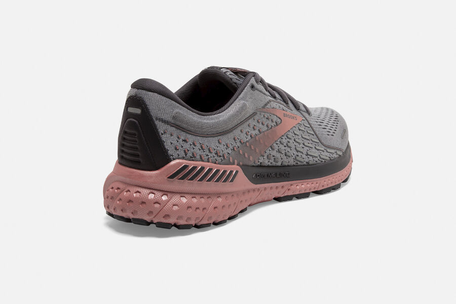 Brooks Israel Adrenaline GTS 21 Road Running Shoes Womens - Dark Grey/Pink - CEI-083962